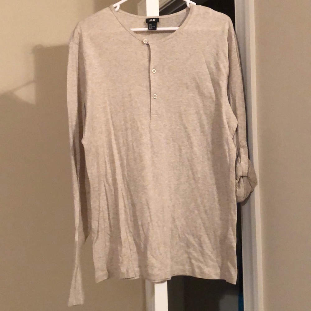Beige Long Sleeve H&M Shirt